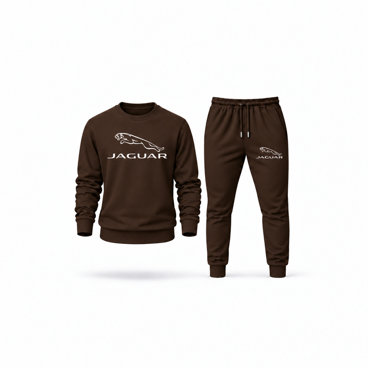 Men's Jaguar Symbol Sweatshirt Joggers Set | Color: Brown | Main