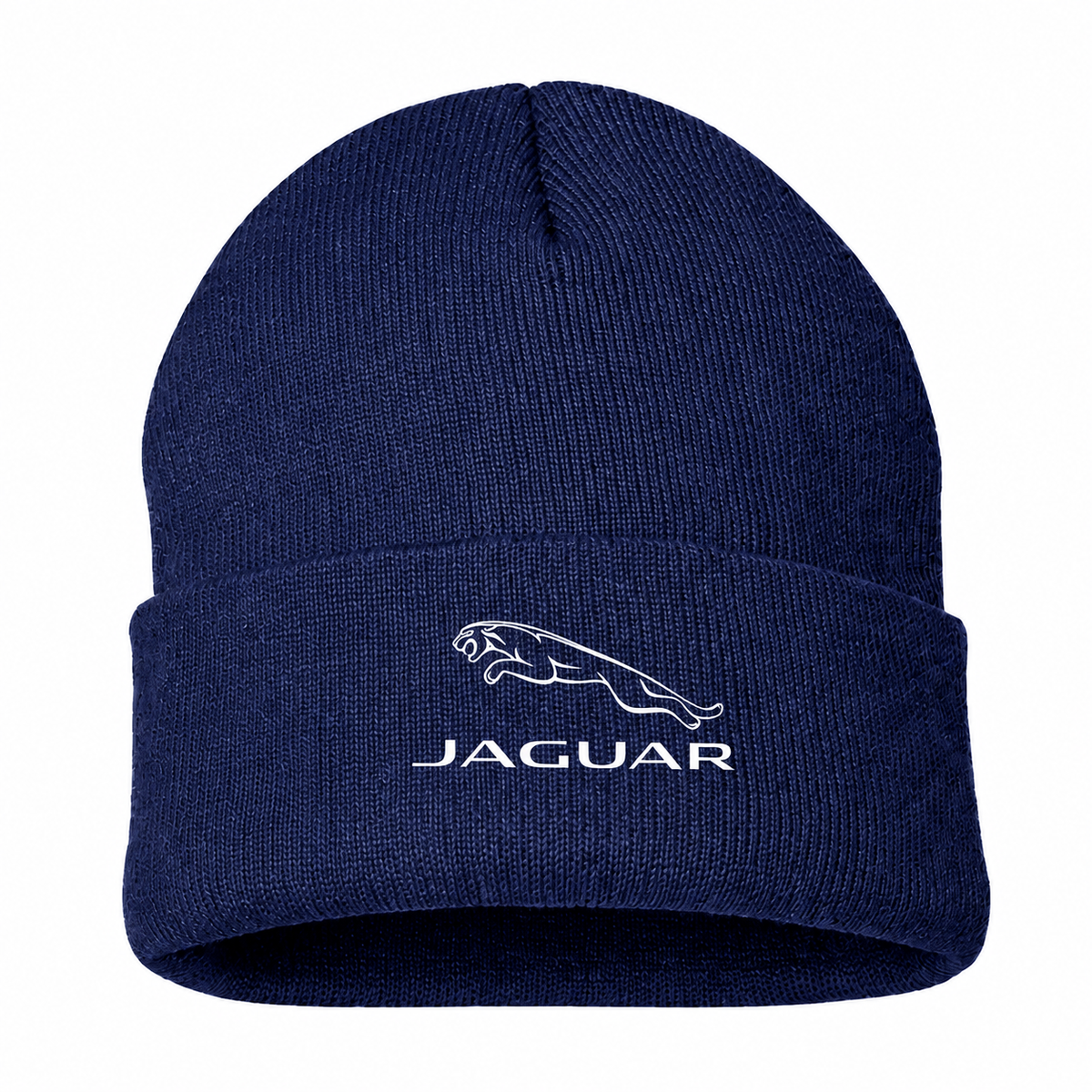 Men's Jaguar Symbol Beanie Hat — Navy — clean front main