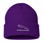 Men's Jaguar Symbol Beanie Hat — Purple — clean front main