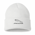 Men's Jaguar Symbol Beanie Hat — White — clean front main