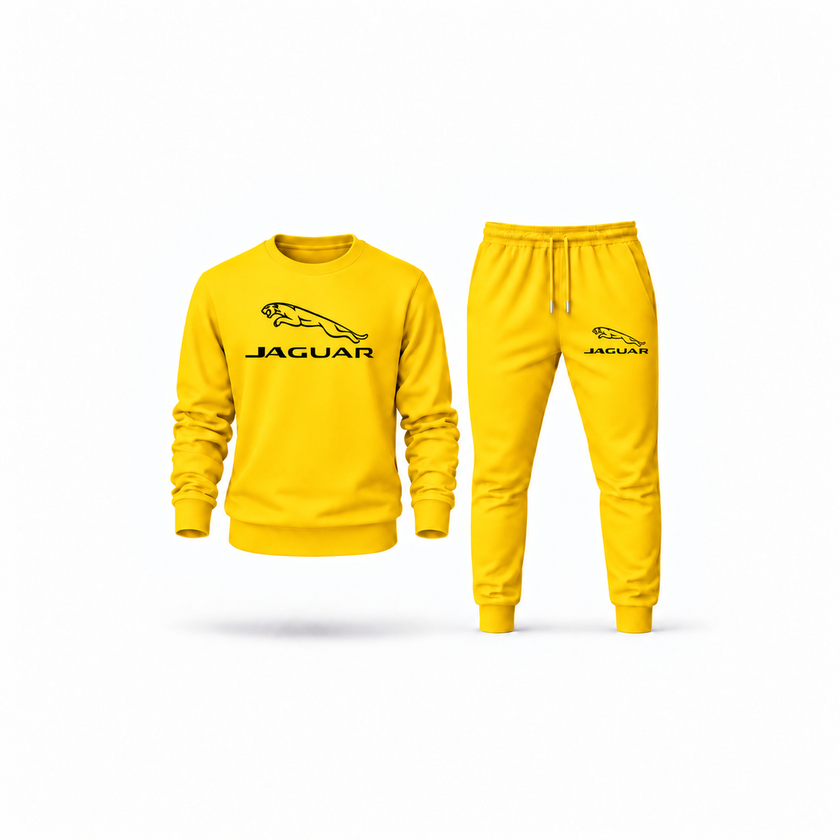 Men's Jaguar Symbol Sweatshirt Joggers Set | Color: Yellow | Main