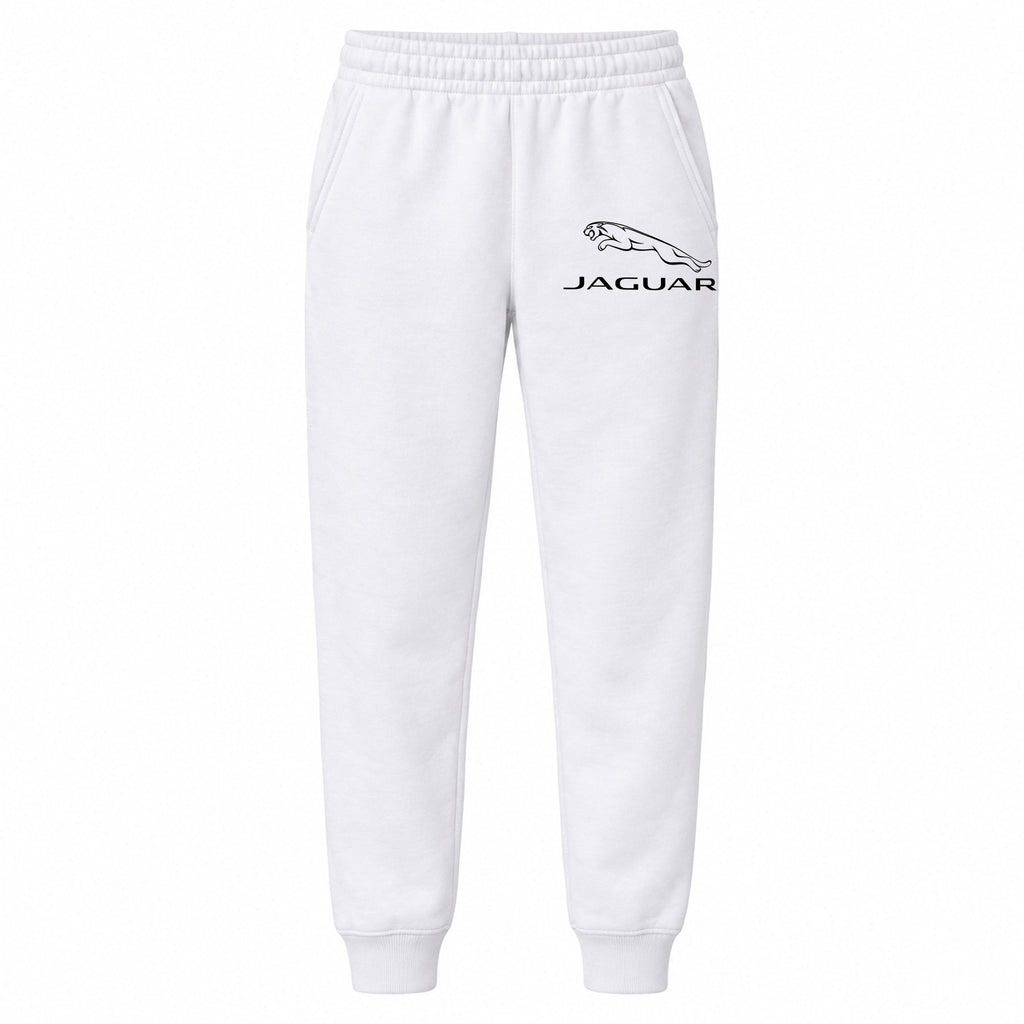 Jaguar youth jogger sweatpants in White, Youth Large ages 10–12