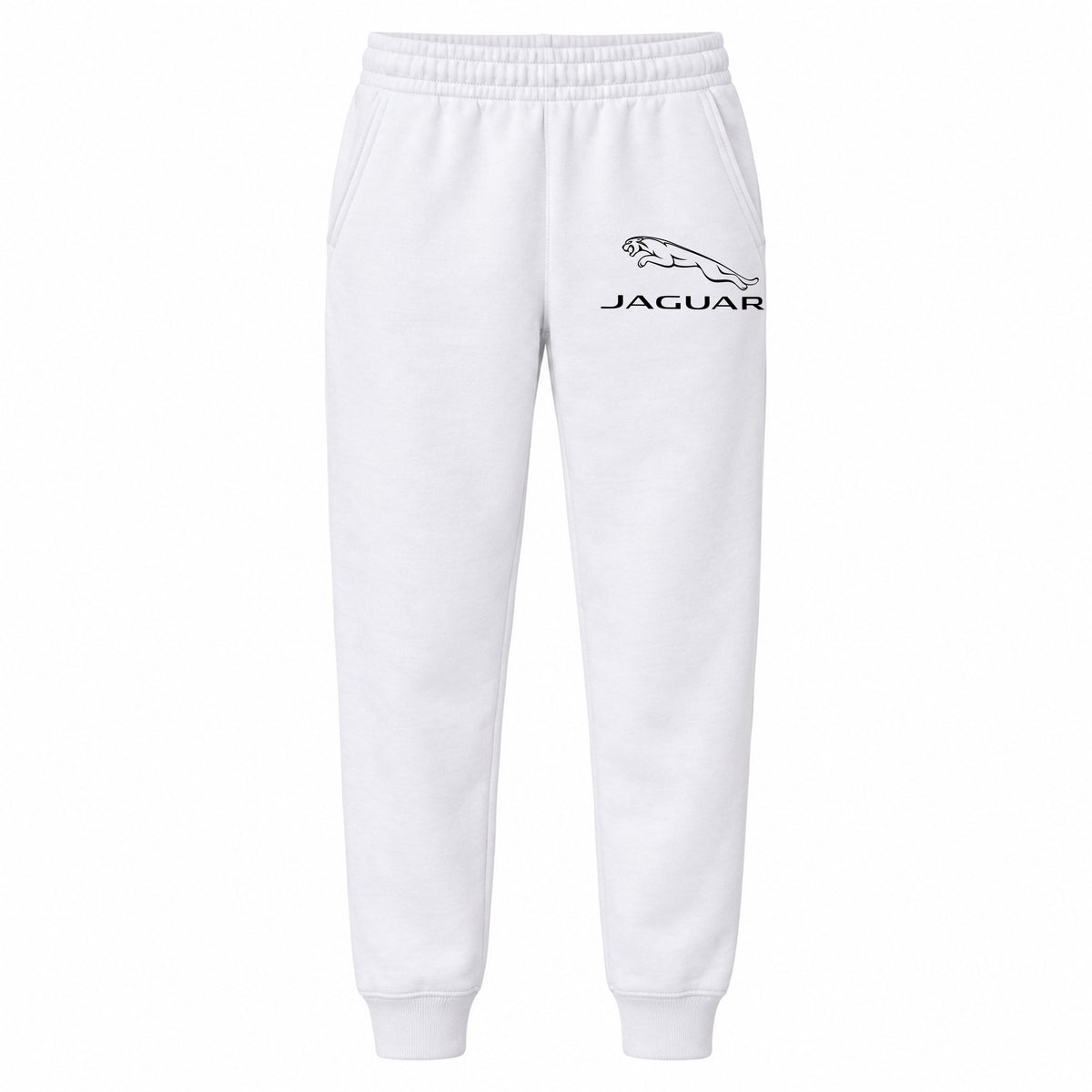 Jaguar youth jogger sweatpants in White, Youth Large ages 10–12