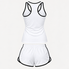 Jaguar women's tanktop and shorts set Back | Color: White |