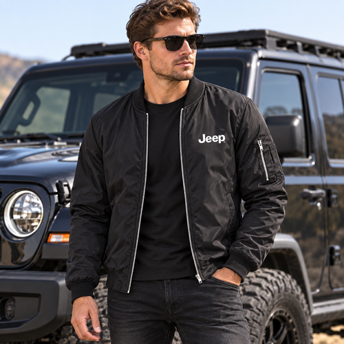 Men’s Jeep Car Lightweight Bomber Jacket Windbreaker Softshell Varsity Jacket Coat