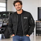 Men’s Jeep Car Lightweight Bomber Jacket | Color: Black | Image 5
