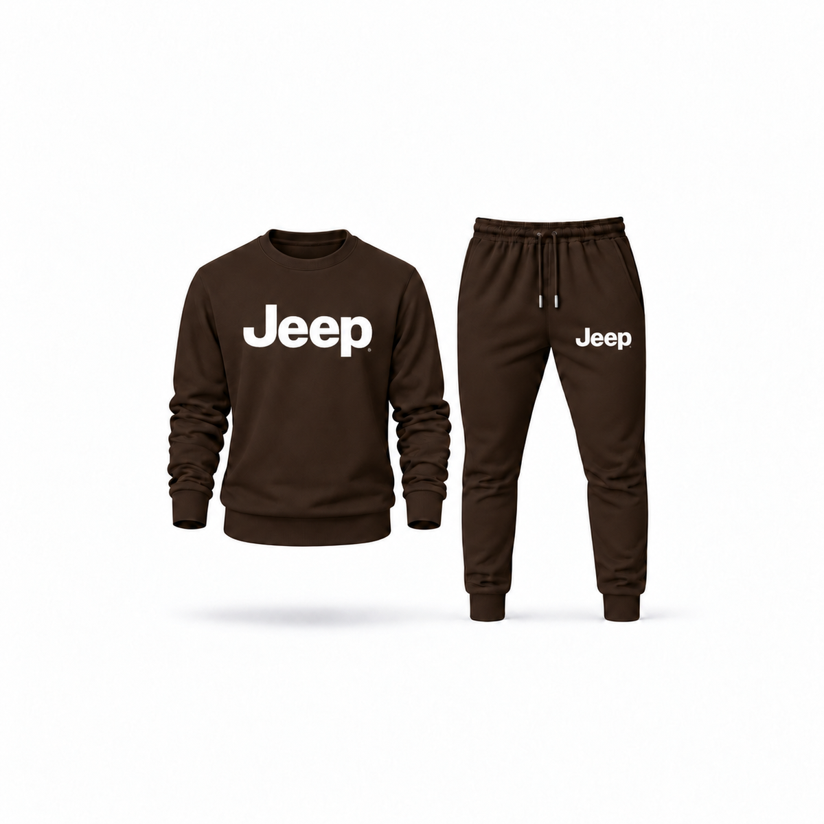 Men's Jeep Sweatshirt Joggers Set | Color: Brown | Main
