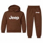 Jeep youth hoodie jogger set, Brown, Youth Large ages 10–12