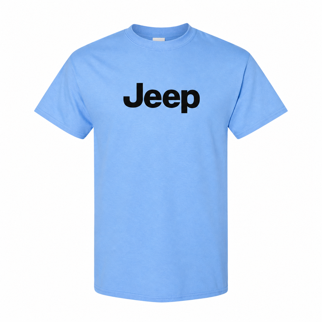 Jeep cotton T-shirt Sky Blue front