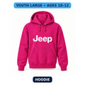 Jeep - Youth Large Hoodie (Ages 10–12) | Color: Hot Pink