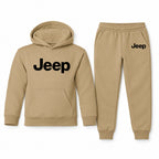 Jeep youth hoodie jogger set, Khaki, Youth Large ages 10–12