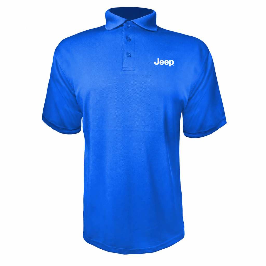 Jeep polyester polo — Blue — source logo on left chest