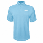 Jeep polyester polo — Carolina Blue — source logo on left chest