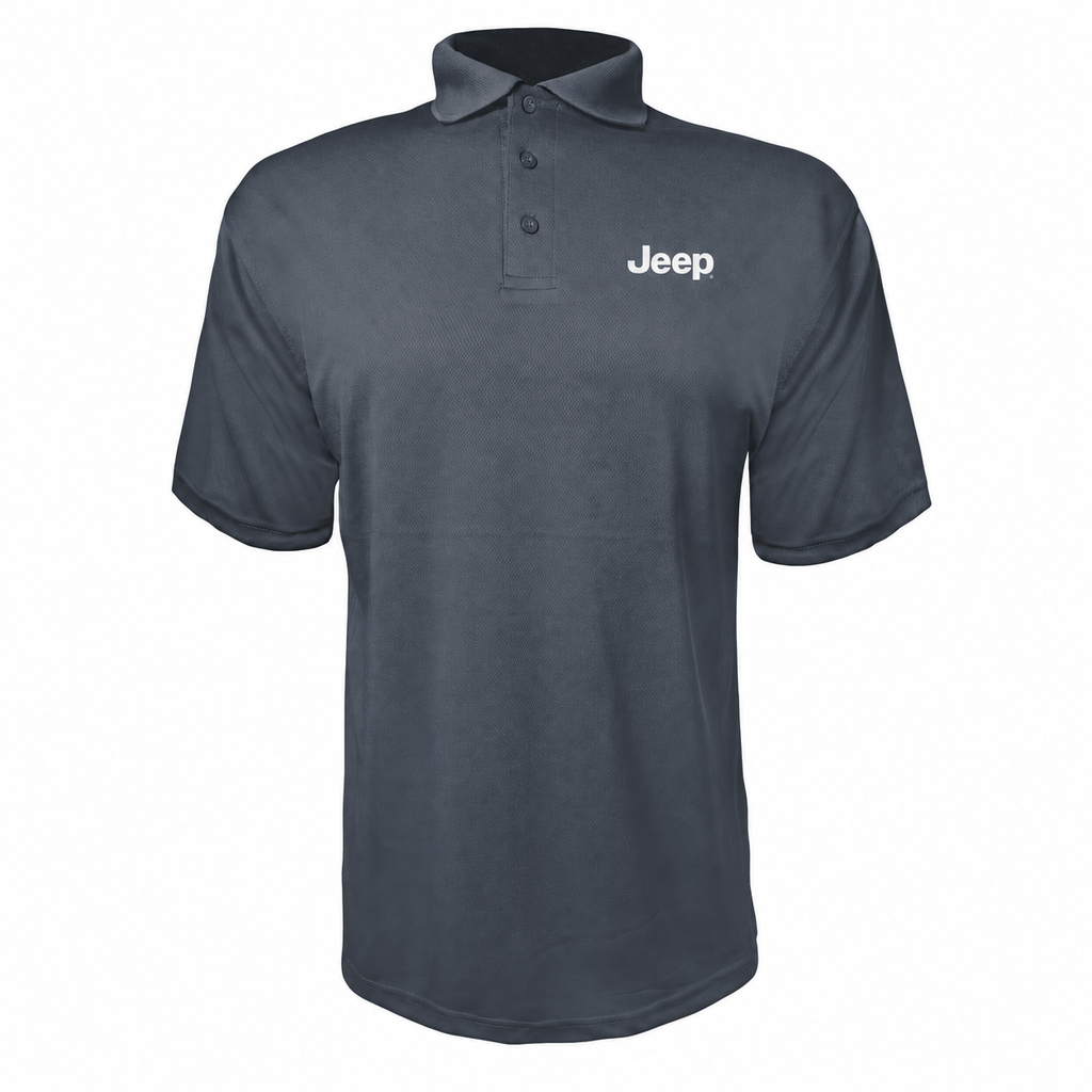 Jeep polyester polo — Charcoal — source logo on left chest