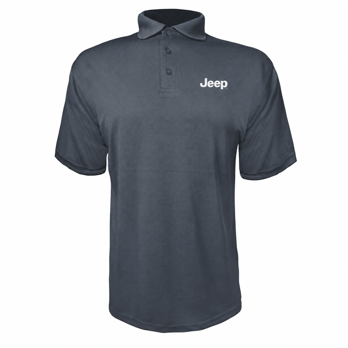 Jeep polyester polo — Charcoal — source logo on left chest