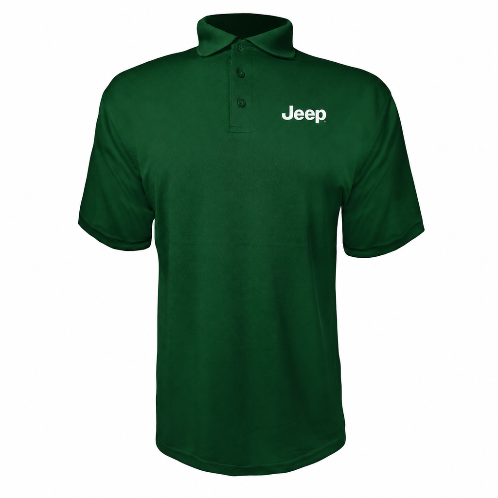 Jeep polyester polo — Forest Green — source logo on left chest