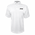 Jeep polyester polo — White — source logo on left chest