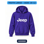 Jeep - Youth Large Hoodie (Ages 10–12) | Color: Purple