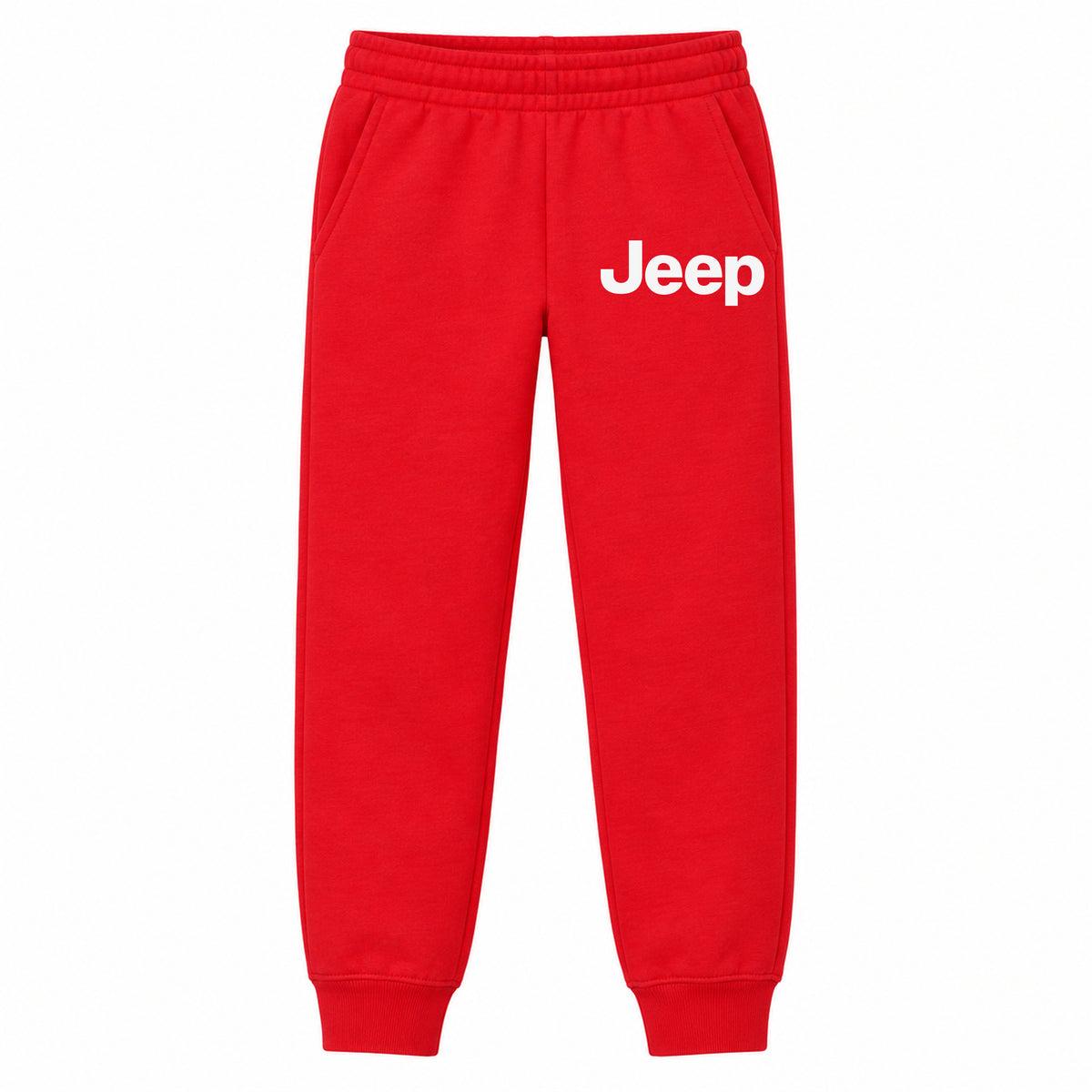 Jeep youth jogger sweatpants in Red, Youth Large ages 10–12