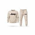 Men's Jeep Sweatshirt Joggers Set | Color: Tan | Main