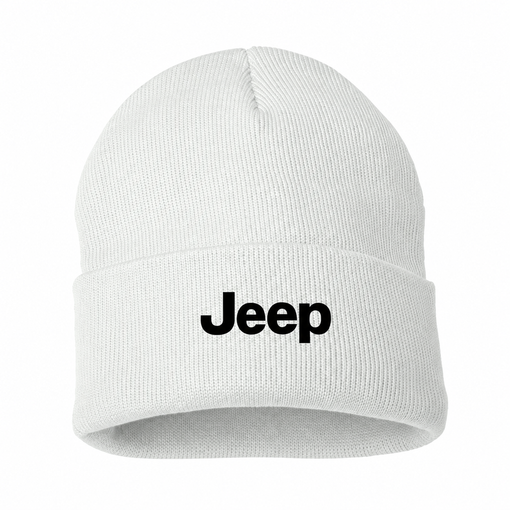 Jeep White beanie front main