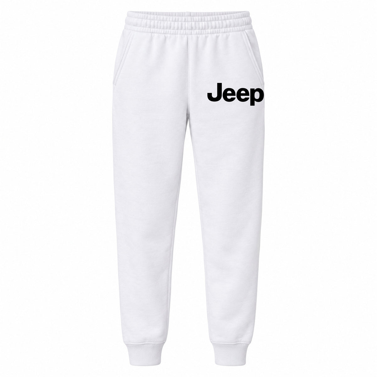 Jeep youth jogger sweatpants in White, Youth Large ages 10–12