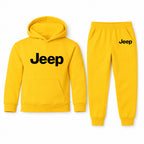 Jeep youth hoodie jogger set, Yellow, Youth Large ages 10–12