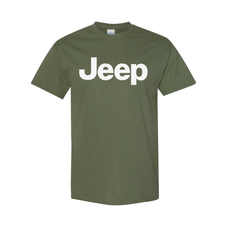 Youth Kids Jeep Car Cotton T-Shirt | Color: Army Green | Main