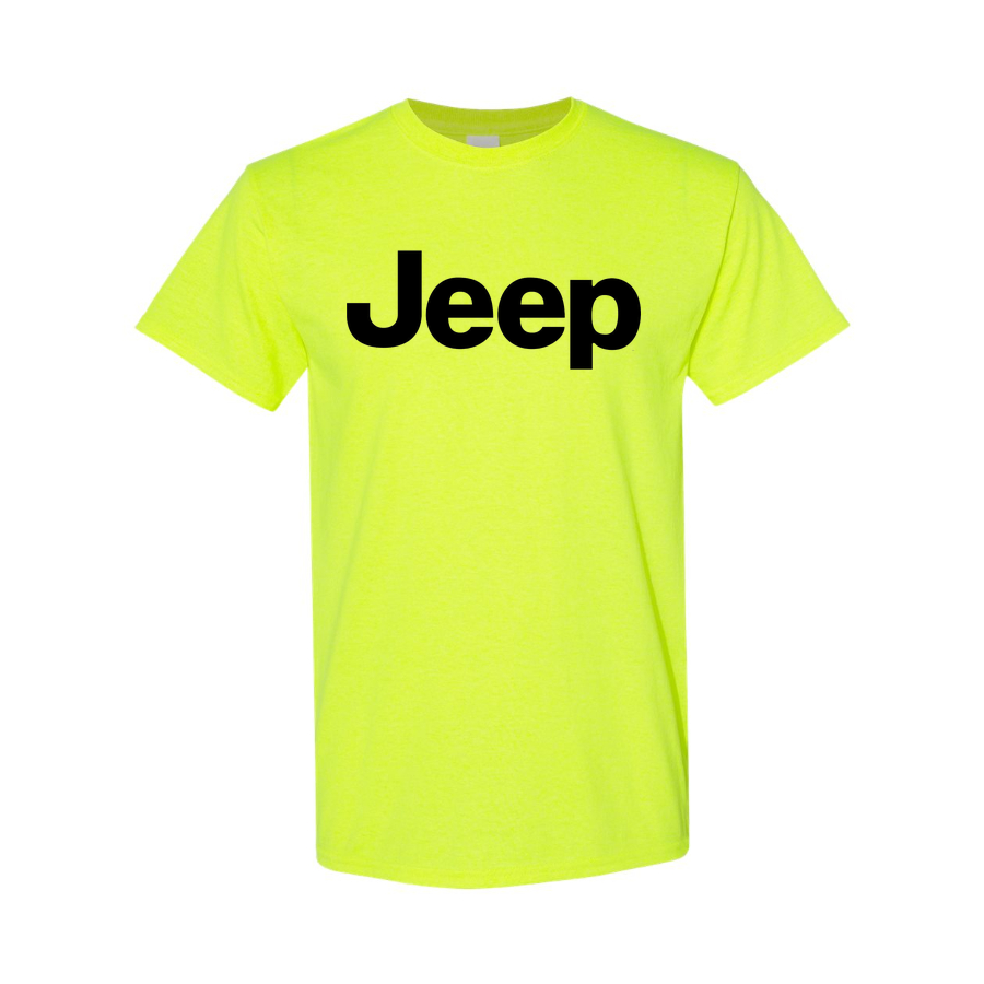 Youth Kids Jeep Car Cotton T-Shirt | Color: Safety Green | Main