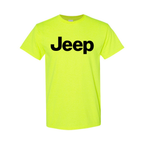 Youth Kids Jeep Car Cotton T-Shirt | Color: Safety Green | Main