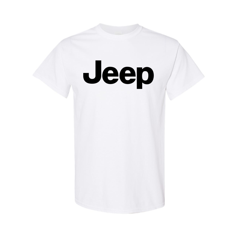 Youth Kids Jeep Car Cotton T-Shirt | Color: White | Main