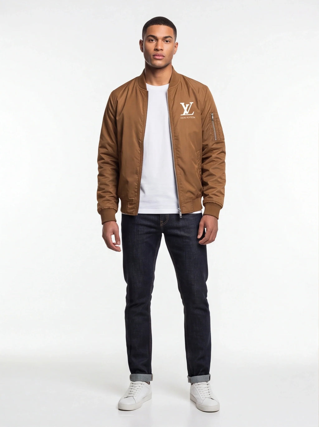 Men's Louis Vuitton Lightweight Bomber Jacket Windbreaker Softshell Varsity Jacket Coat