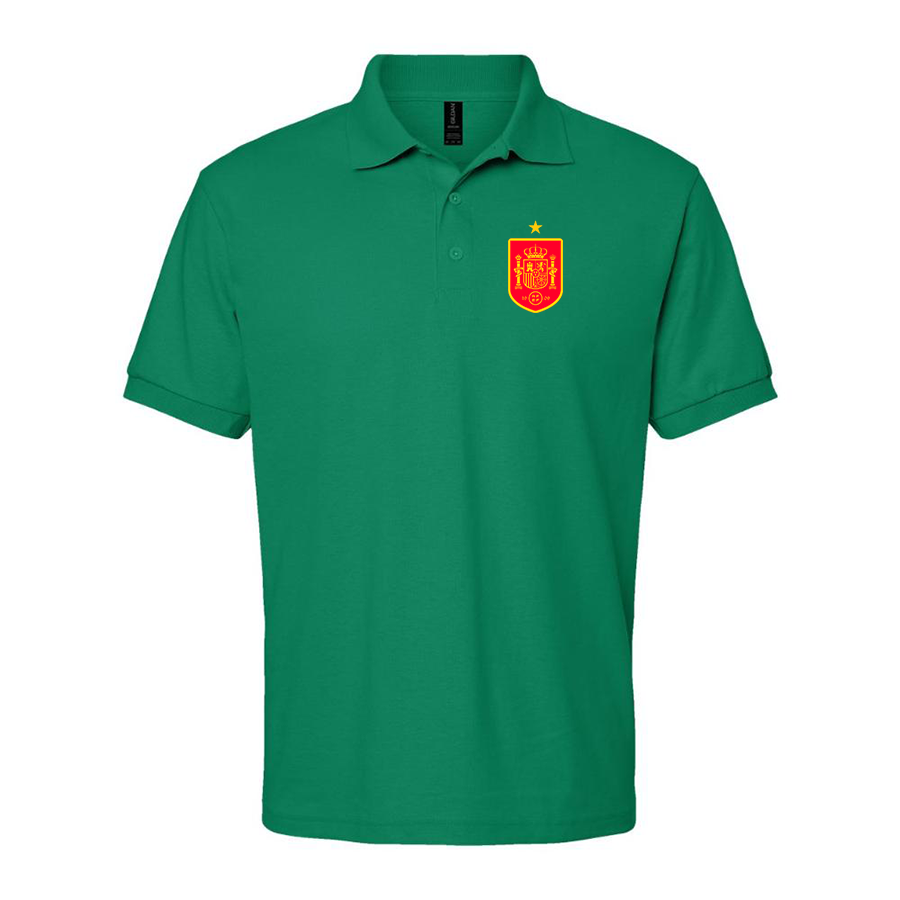 Men's Spain Red Logo National Soccer Team Dry Blend Polo