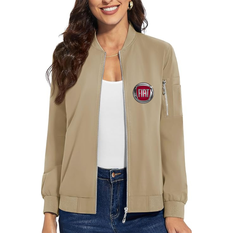 Women's Fiat Car - Premium Bomber Jacket with Polished Detailing and Functional Sleeve Pocket - Modern Luxury Outerwear