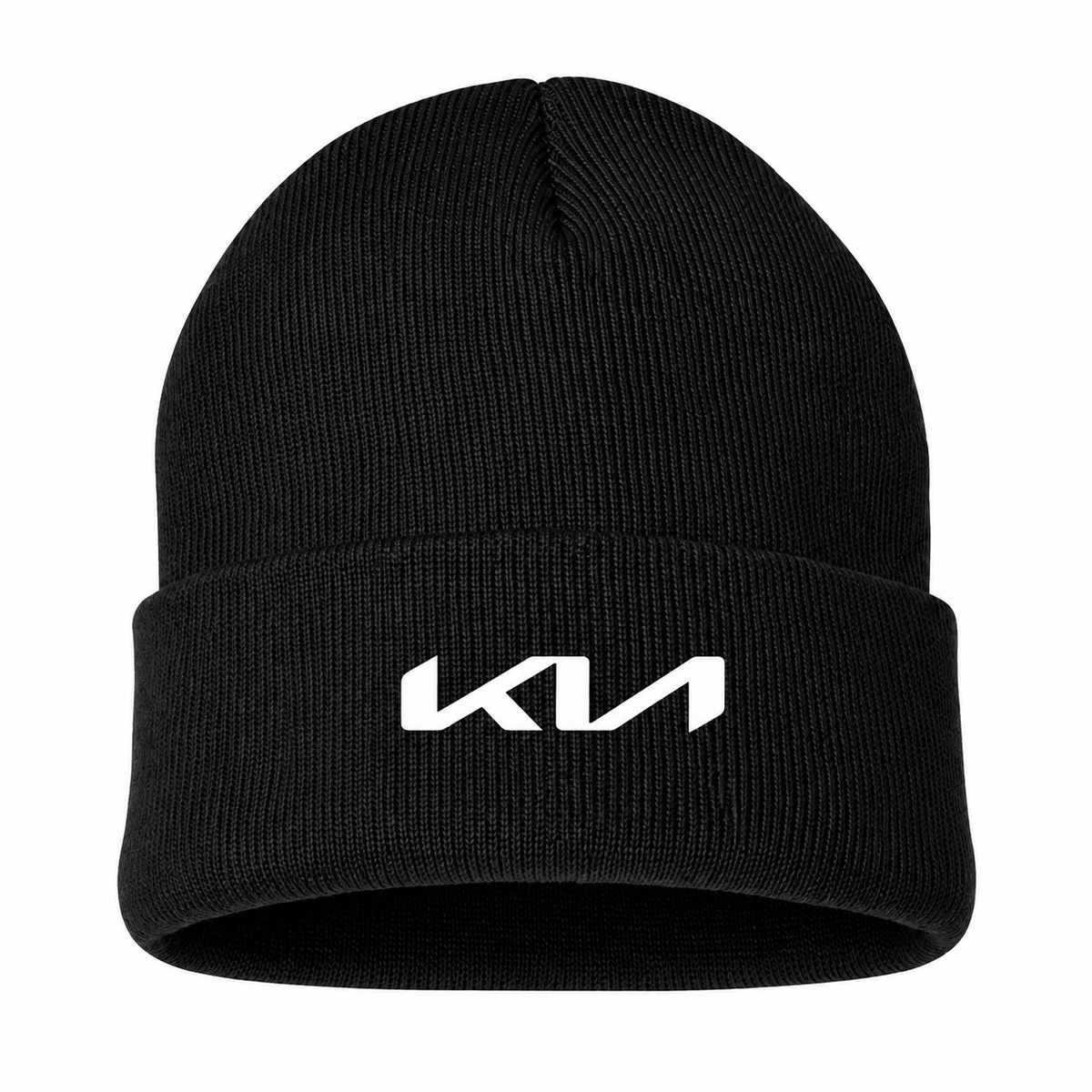 Men's Kia Beanie Hat — Black — clean front main