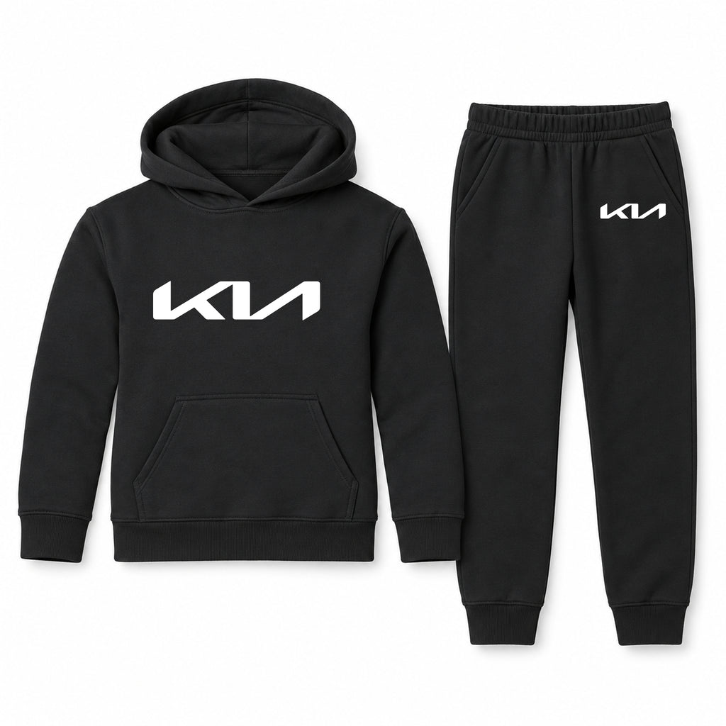 Kia youth hoodie jogger set, Black, Youth Large ages 10–12