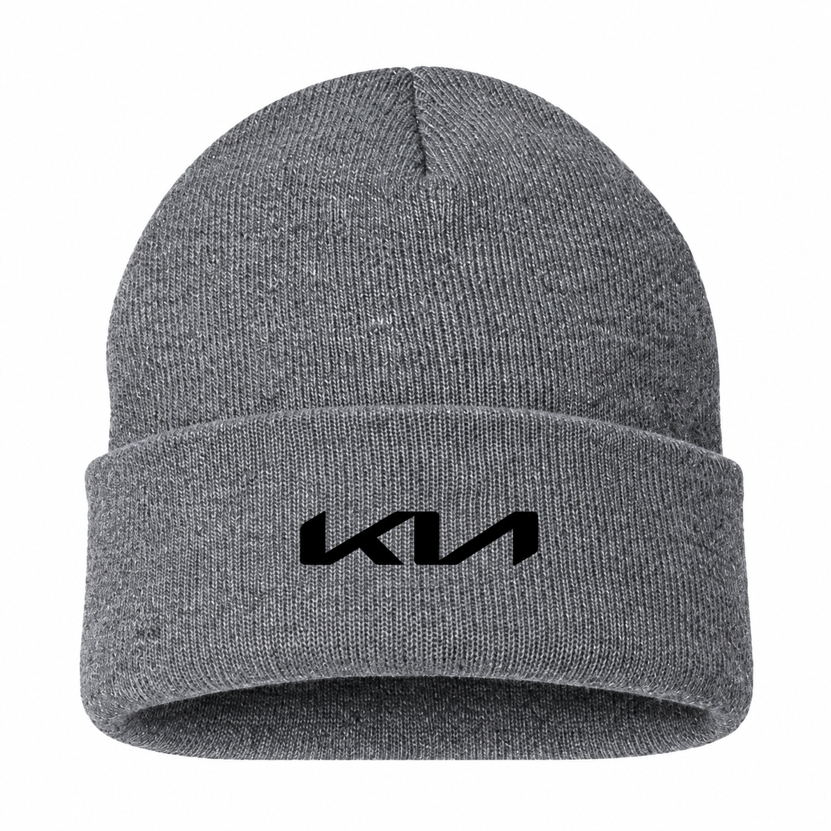 Men's Kia Beanie Hat — Gray — clean front main