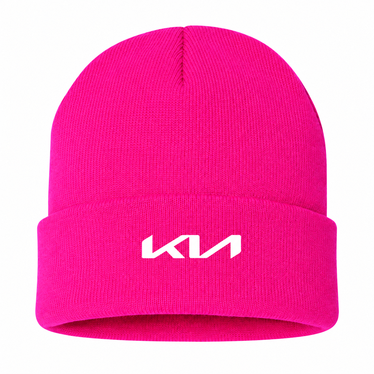 Men's Kia Beanie Hat — Hot Pink — clean front main