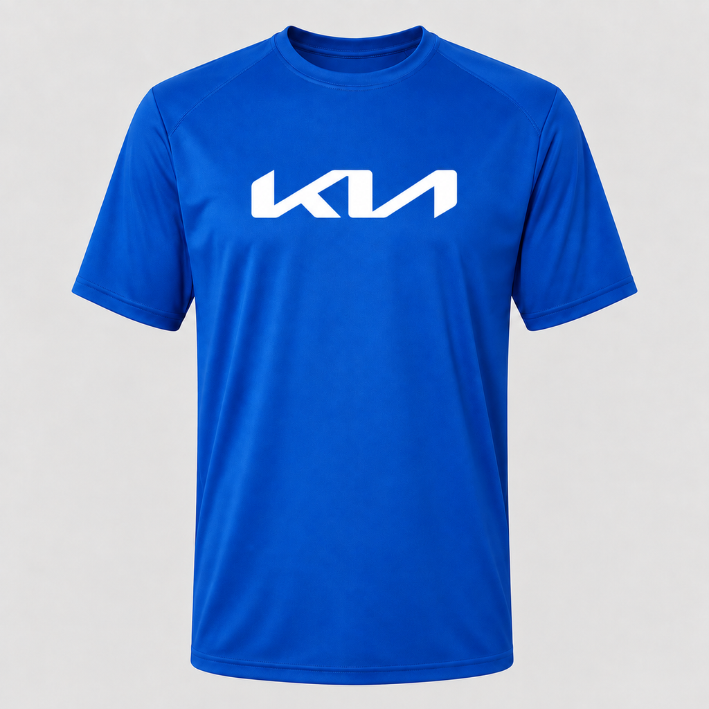 Kia polyester T-shirt — Blue — original logo