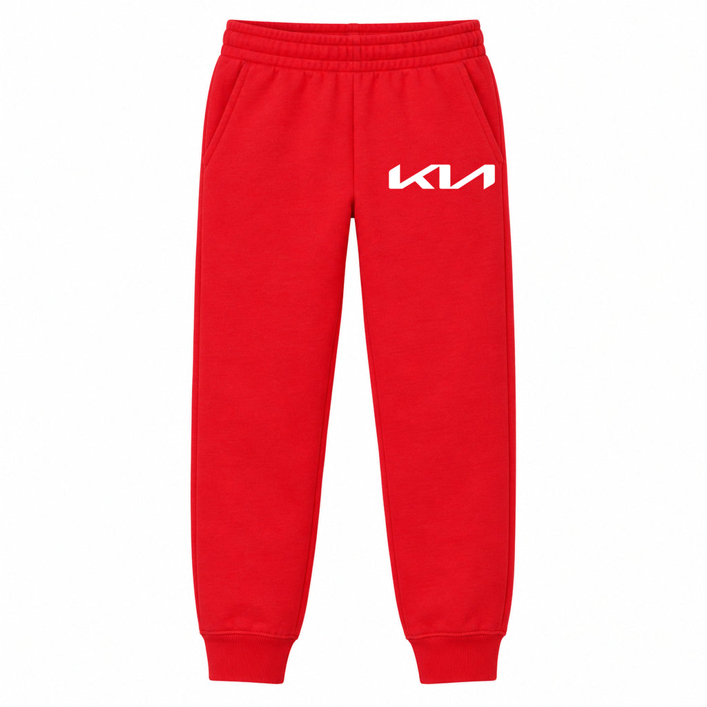 Kia youth jogger sweatpants in Red, Youth Large ages 10–12