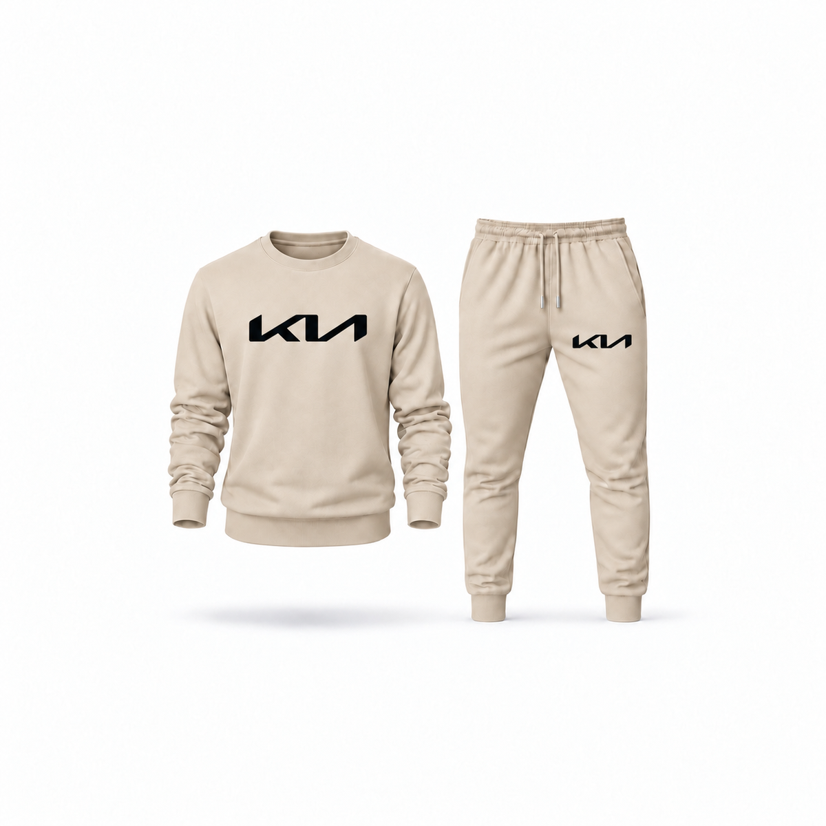 Men's Kia Sweatshirt Joggers Set | Color: Tan | Main