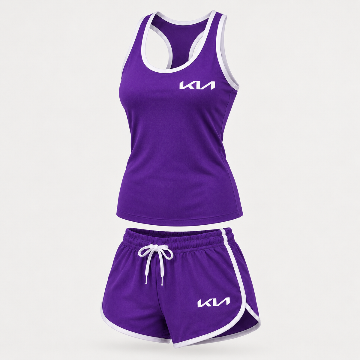 Kia women's tanktop and shorts set Angle | Color: Purple |