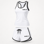 Kia women's tanktop and shorts set Angle | Color: White |