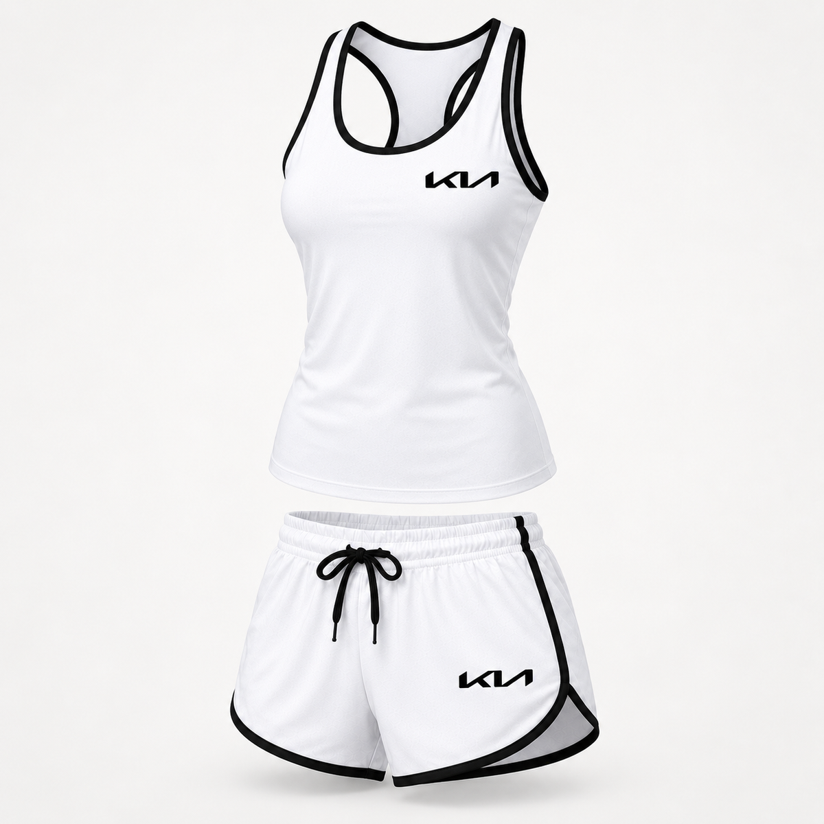 Kia women's tanktop and shorts set Angle | Color: White |