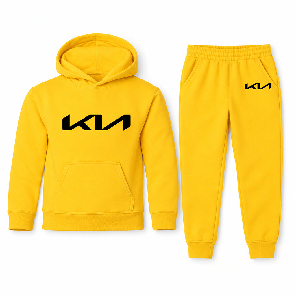 Kia youth hoodie jogger set, Yellow, Youth Large ages 10–12