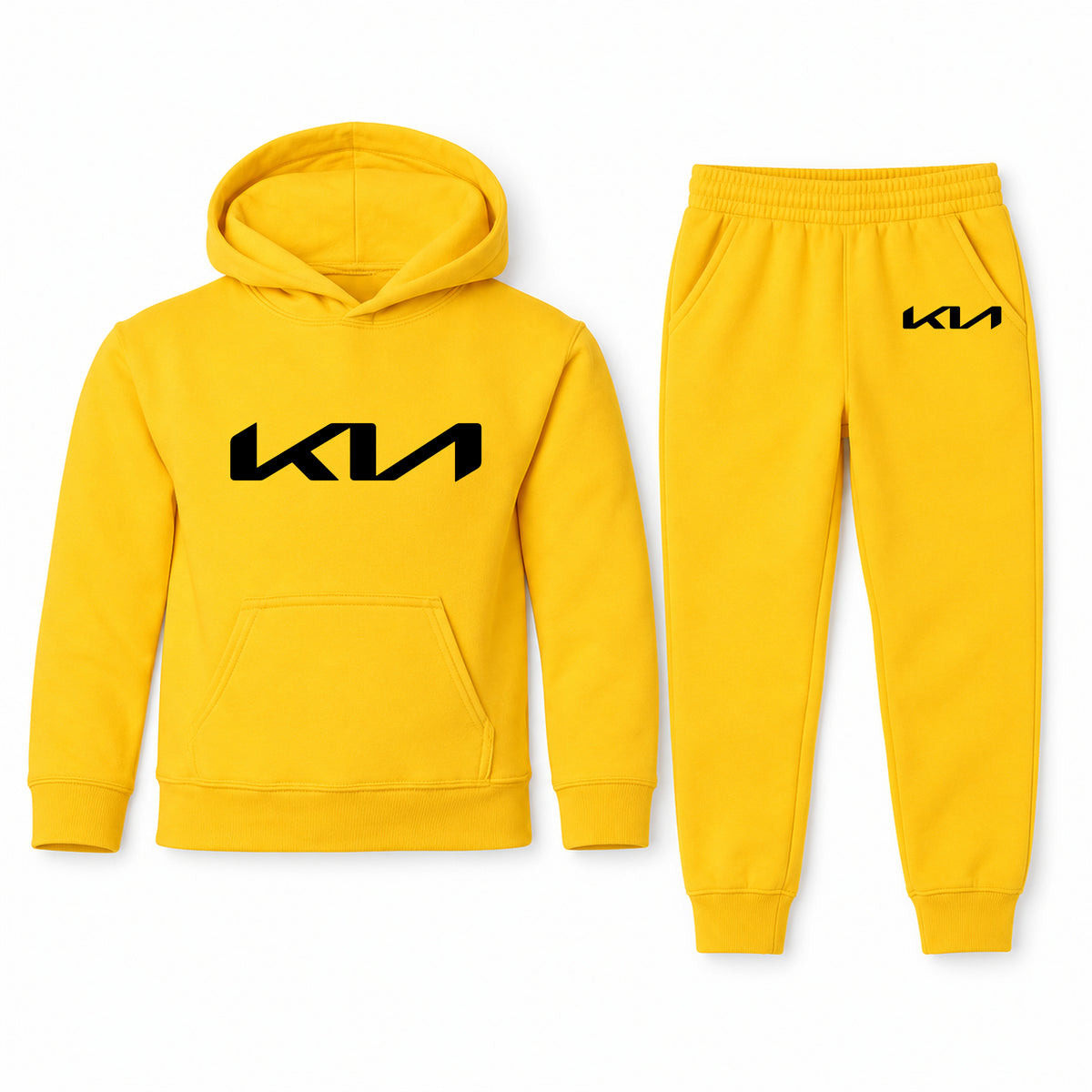 Kia youth hoodie jogger set, Yellow, Youth Large ages 10–12