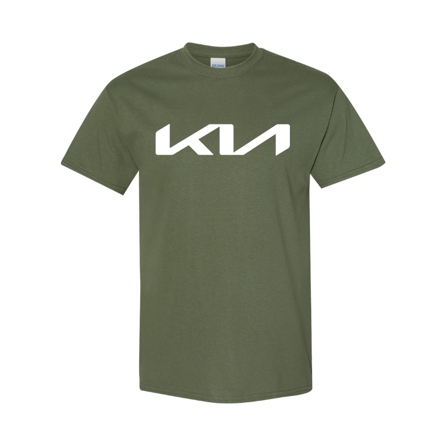 Youth Kids Kia Car Cotton T-Shirt | Color: Army Green | Main