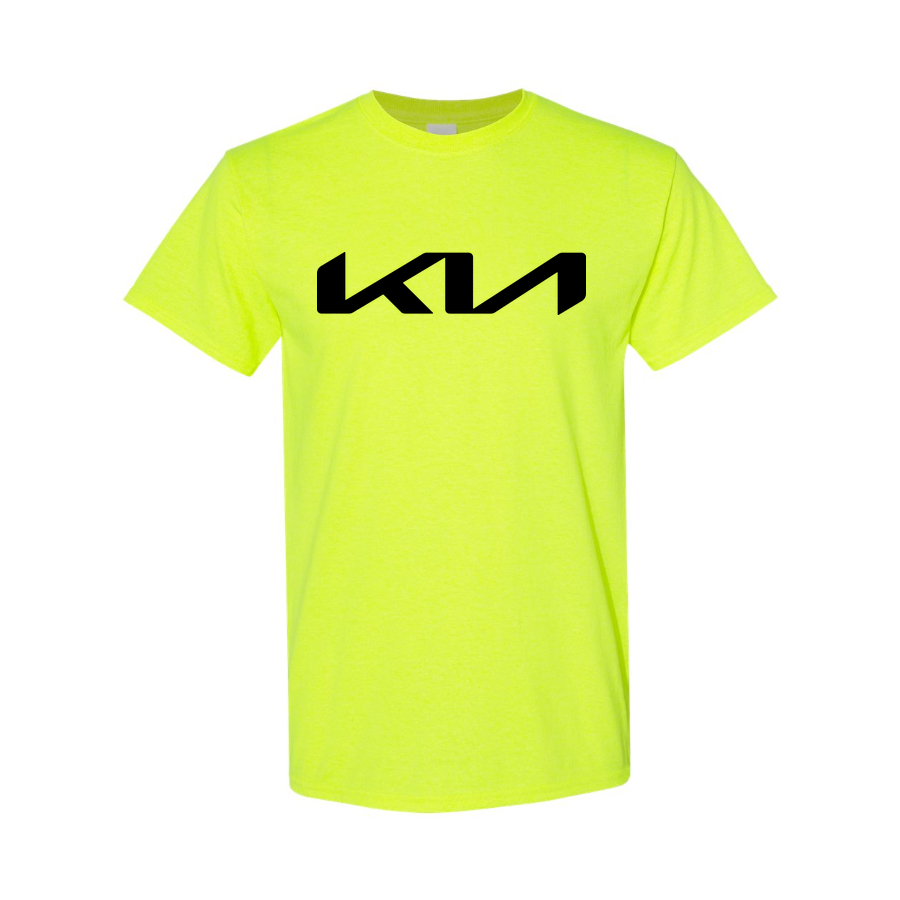 Youth Kids Kia Car Cotton T-Shirt | Color: Safety Green | Main