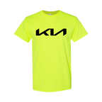 Youth Kids Kia Car Cotton T-Shirt | Color: Safety Green | Main
