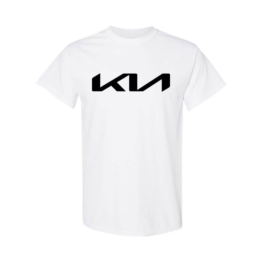 Youth Kids Kia Car Cotton T-Shirt | Color: White | Main